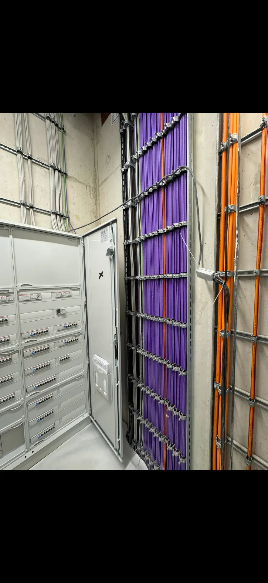 Verteilerschrank mit strukturierter Netzwerkverkabelung